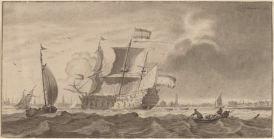 Y型战船 作者 Cornelis Ploos van Amstel 和 Bernhard Schreuder，在 Ludolf Backhuysen 之后