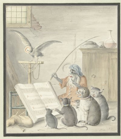 室内猫咪音乐会 作者 Cornelis Saftleven (可能)