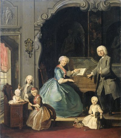 大键琴附近的家庭团聚
大键琴附近的家庭组合 作者 Cornelis Troost