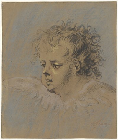 带翅膀的天使头像 作者 Cornelis Troost