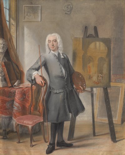 自画像，1745年 作者 Cornelis Troost