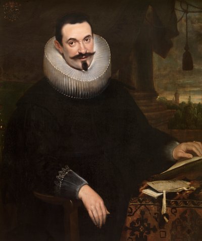 巴特尔-范登贝尔赫，公证人（布面油画）（与 471108 成对） 作者 Cornelis de (attr. to) Vos