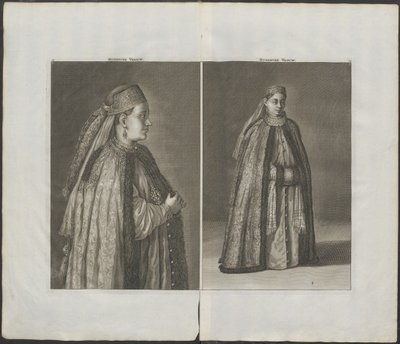 俄罗斯妇女 来自：《穿越穆斯科维亚旅行记》，1711年 作者 科内利斯·德·布鲁因