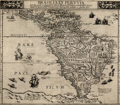 巴西和秘鲁 作者 Cornelis de Jode