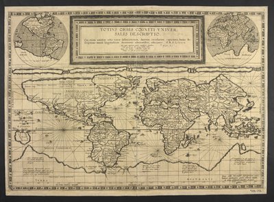 世界地图，Totius Orbis cognier universalis descriptio 作者 Cornelis de Jode