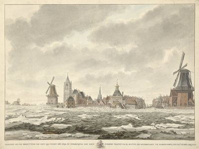 1799 年 2 月 20 日戈林赫姆水港外冰面被占领的景象 作者 科内利斯·德容克