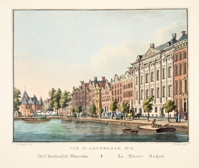 Vue d&39;Amsterdam No.11。 Koninglyk博物馆。 LeMuséeRoijal，1825年（手工彩色雕刻） 作者 科尼利斯·德克鲁伊夫