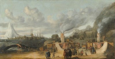 塞梅伦堡村附近的鲸油精炼厂，1639年 作者 科内利斯·德曼