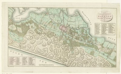 哈勒姆及周边地区地图 哈勒姆市周边地区从贝弗韦克到希勒霍姆的地图（物体上有标题） 作者 科内利斯·范巴尔塞尔