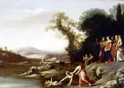 寻找摩西》（布面油画 作者 Cornelis van Poelenburgh或Poelenburch