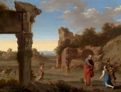 先知以利亚和Zarephath的寡妇，c.1630 作者 Cornelis van Poelenburgh或Poelenburch