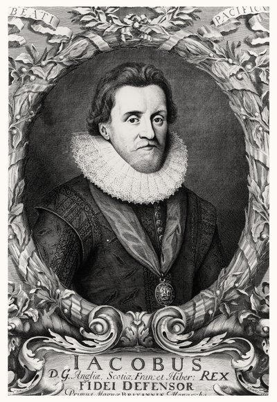 1669年由R.White雕刻的英国国王詹姆斯一世的肖像 作者 哥尼流一世继约翰逊之后