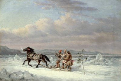 骑马雪橇猎人 作者 科尼利厄斯·克里格霍夫（Cornelius Krieghoff）
