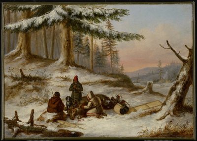驼鹿猎人，约1859年（布面油画） 作者 科尼利厄斯·克里格霍夫（Cornelius Krieghoff）