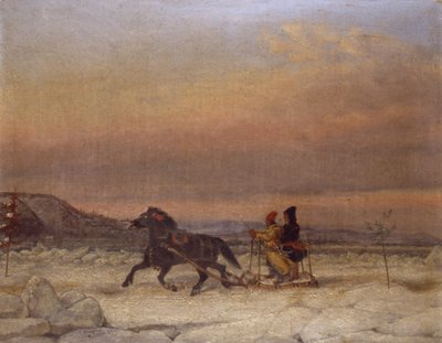 雪中的雪橇 作者 科尼利厄斯·克里格霍夫（Cornelius Krieghoff）