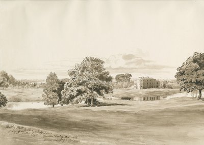 贝特利·霍尔（Betley Hall）：棕褐色水洗图，1820年10月 作者 科尼利厄斯·瓦利