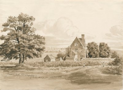Tettenhall-Perton Hall：棕褐色水墨画，1820年8月9日（绘画） 作者 科尼利厄斯·瓦利