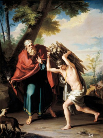以撒的牺牲科斯梅-阿库纳-特龙科索（1759-？）的画作，约 1781 年（布面油画） 作者 Cosme Acuna Troncoso