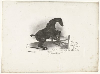 马儿跳过栅栏
Cheval franchissant une barrière 作者 西奥多·杰里科（Theodore Gericault）