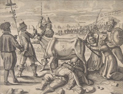 争夺弗拉芒米尔牛的斗争，1646年。 作者 Crispijn de Passe I.