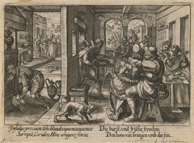 与音乐家的宴会，ca。 1600 作者 Crispijn van de Passe the Elder