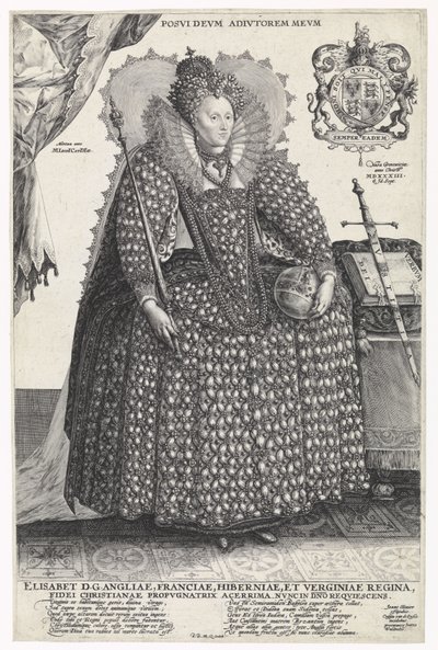 英国女王伊丽莎白一世的肖像，c.1603 作者 Crispin  Passe