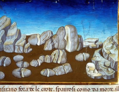 世界末日：地震将摧毁世界（c.148v）。 1476 作者 克里斯托福罗·德·普雷迪斯