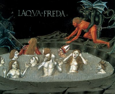 Representation of a circle of underworld: damnes in cold water. Miniature by Cristoforo De Predis (1440-1486) from the History of the New Testament 作者 克里斯托福罗·德·普雷迪斯