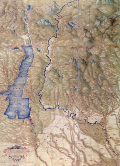 加尔达湖和周边地区的地图 作者 Cristoforo品种