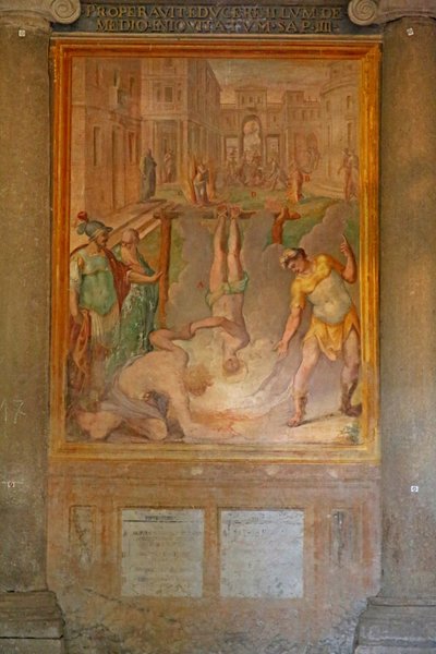 一个圣人的殉难：倒过来烧死了 作者 Cristoforo和Tempesta，Antonio Roncalli