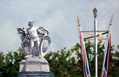 寻找......，白金汉宫附近，2010年（纸上丙烯酸） 作者 克鲁兹·尤拉多·特拉沃索