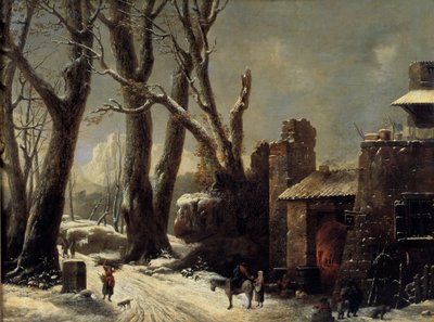 塞萨尔-凡-卢（1743-1821 年）笔下皮埃蒙特的初雪 作者 塞萨尔·范·卢