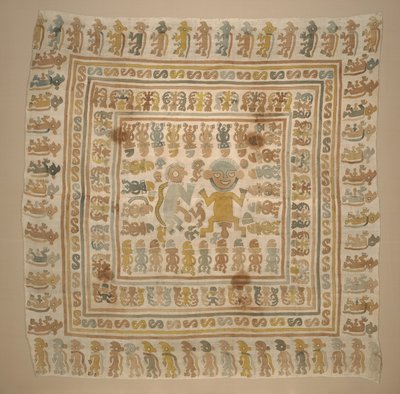 c.1300-1470（棉和染料）“囚徒”纺织品的面板 作者 千木文化