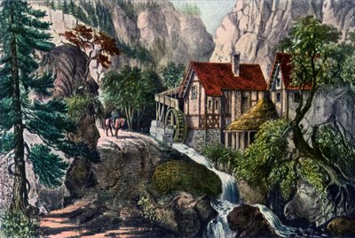 老瑞士磨坊，1872年。 作者 库里尔和艾夫斯