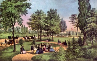 中央公园大道（Drive），1862年。 作者 库里尔和艾夫斯