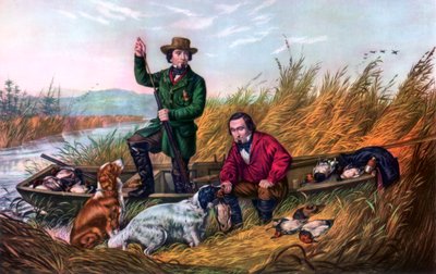 《野鸭射击》，1854年。 作者 库里尔和艾夫斯