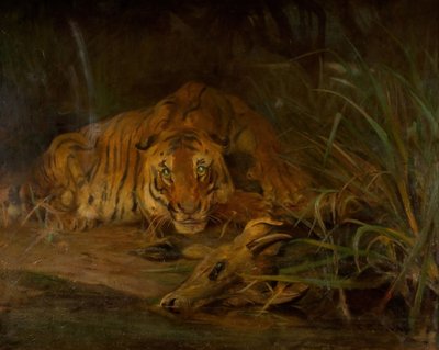 老虎与猎物》，1931年。 作者 卡斯伯特·埃德蒙·天鹅