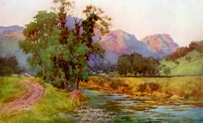 坎伯里亚郡科尼斯顿的Yewdale Crags，1924-1926年 作者 卡斯伯特·里格比