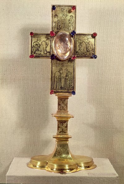 Pope Urban V（1310-70）1368-78（金，水晶和宝石）的圣物十字架 作者 Czech School