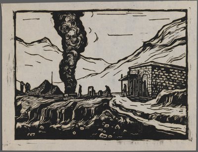 炼钢厂，c.1945（木刻） 作者 大妈