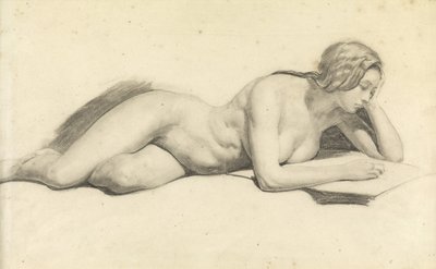 女性裸体阅读研究（纸上铅笔） 作者 Daniel Maclise