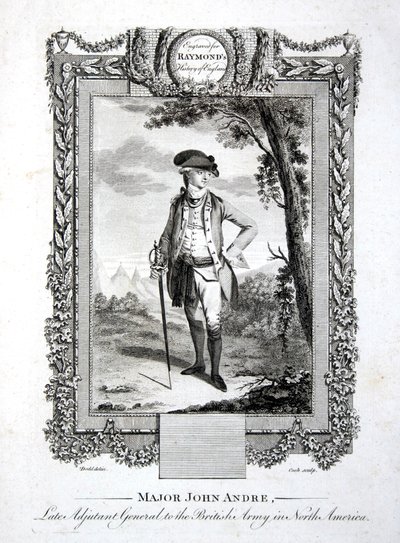 已故北美英军副总司令约翰-安德烈少校，由托马斯-库克（1744-1818）约1785年刻制（雕刻）。 作者 丹尼尔（后）多德