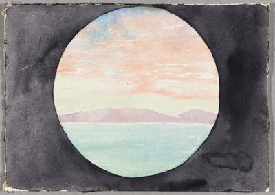 突尼斯湾通过蒸汽船Fürst Bismark的舷窗，突尼斯，旅游素描，1896年。 作者 丹尼尔伯纳姆