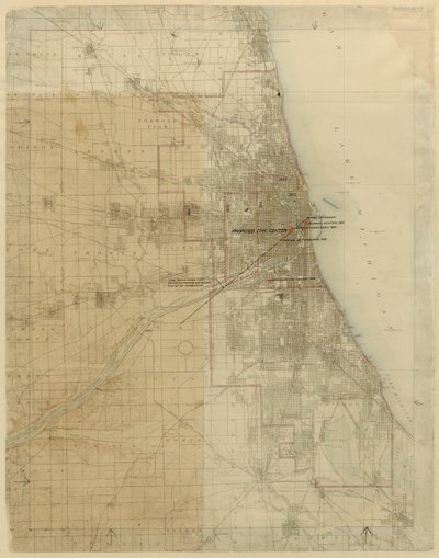 伊利诺伊州芝加哥市的计划，显示城市发展的图示，1909年。 作者 丹尼尔伯纳姆