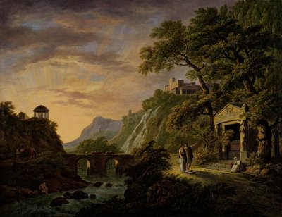 夕阳下的阿卡迪亚风景 作者 丹尼尔·杜普雷