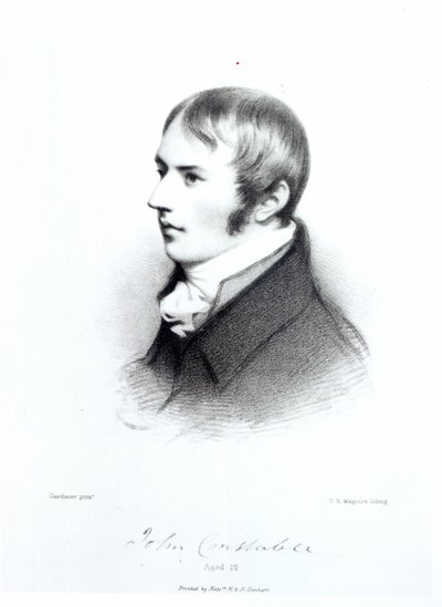 约翰·康斯特布尔，20岁，由Thomas Herbert Maguire雕刻 作者 丹尼尔·加德纳