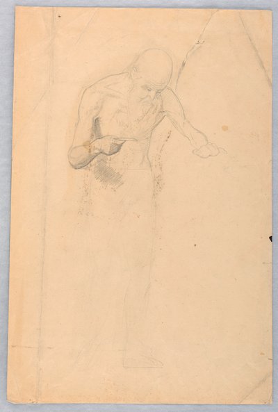 素描，站立的大胡子男人，1852 年 作者 丹尼尔·亨廷顿