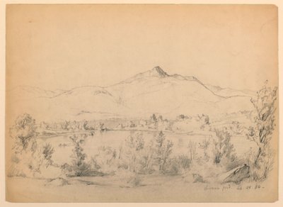 绘图，新罕布什尔州乔科鲁阿池塘和山，1854 年 9 月 28 日 作者 丹尼尔·亨廷顿