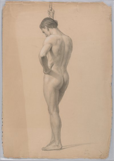素描，男性裸体站立，1866 年 11 月 作者 丹尼尔·亨廷顿