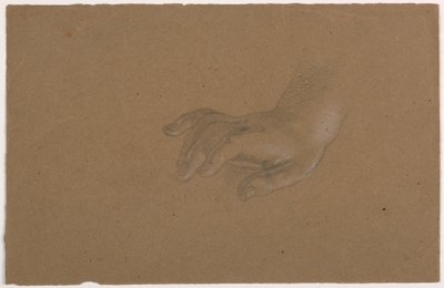 素描，右手研究，1850-60 年 作者 丹尼尔·亨廷顿